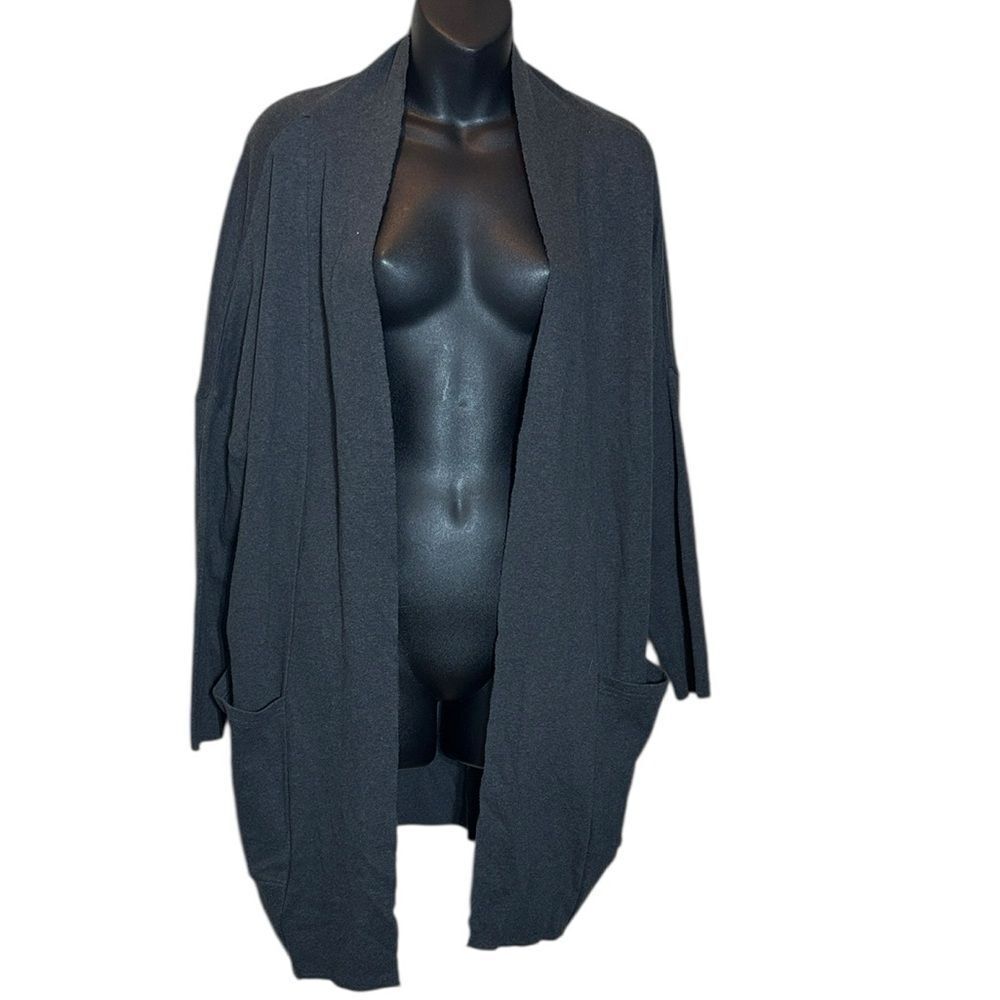 Pact organic cotton women’s xs/s grey long line cardigan open front capsule